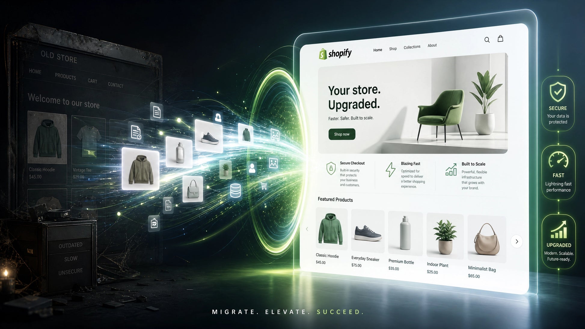 Mevcut e-ticaret mağazasını Shopify'a taşıma hizmeti — QCT Commerce